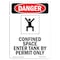 Signmission OSHA Sign, Confined Space Enter, 24in X 18in Decal, 18" W, 24" H, Portrait, OS-DS-D-1824-V-1085 OS-DS-D-1824-V-1085 - alternate 1